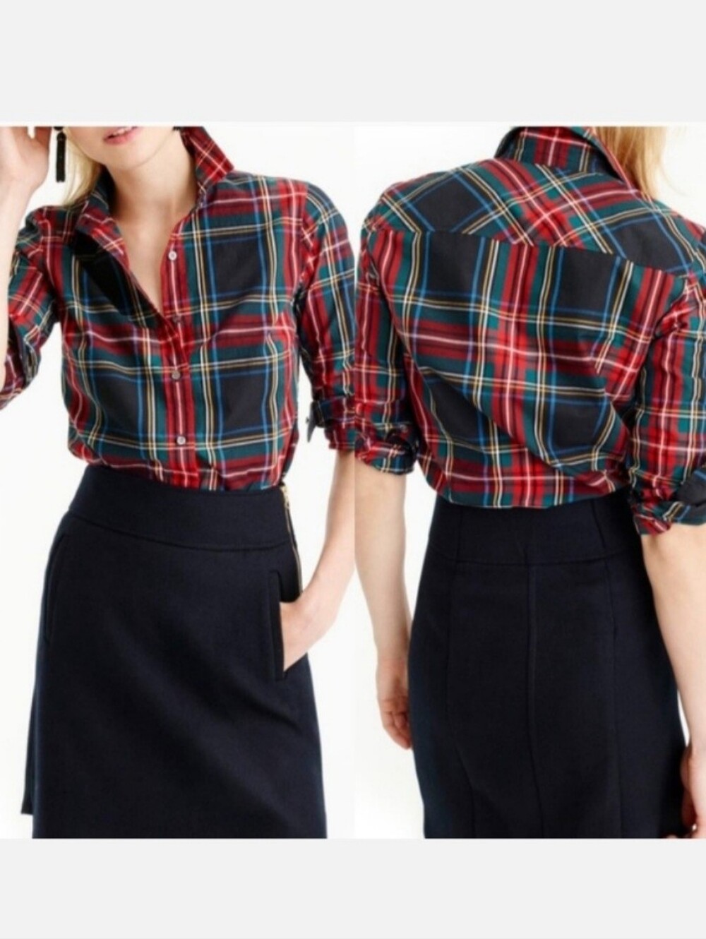 J Crew Slim Perfect Shirt Stewart tartan 8
